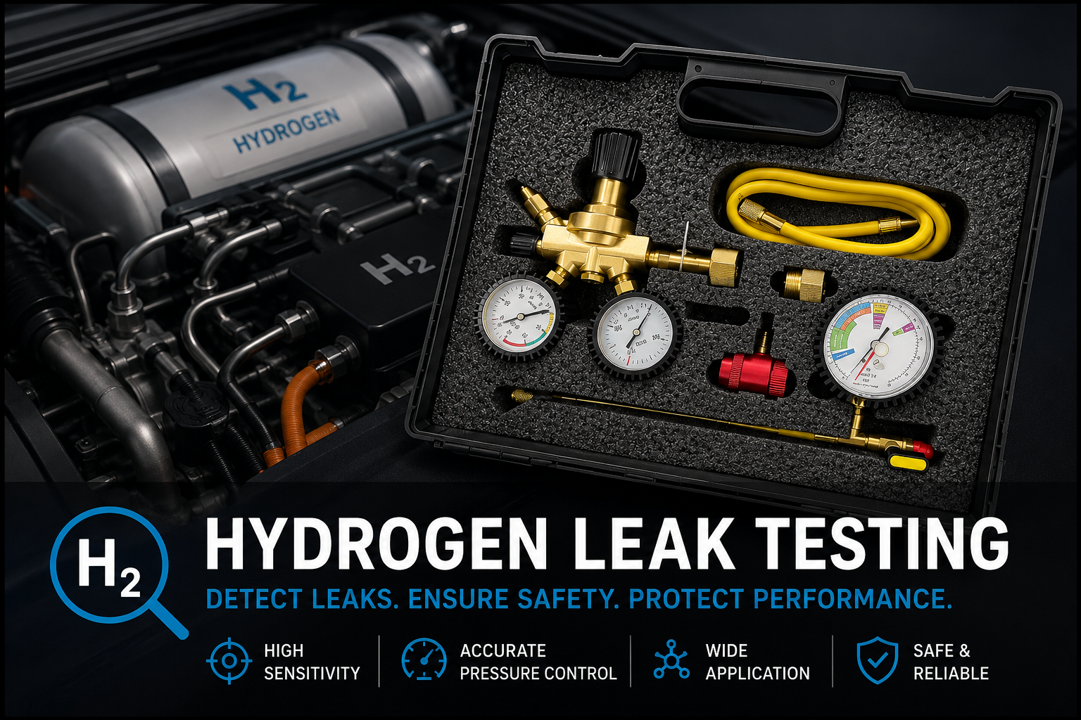 Vehicle AC hydrogen leak testing