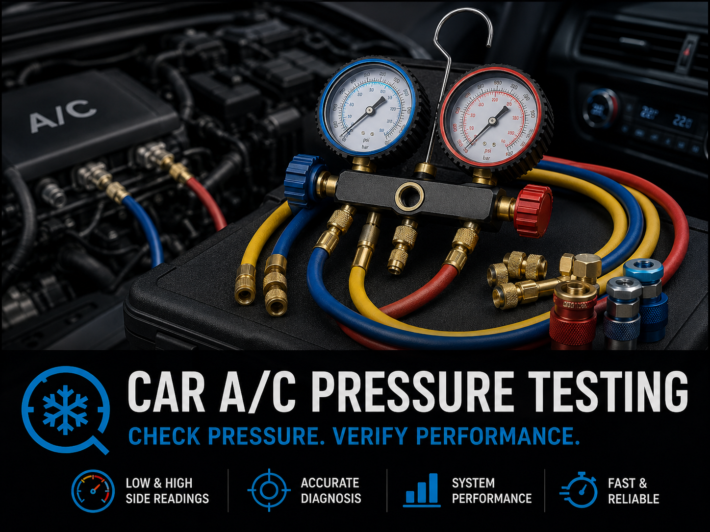Vehicle AC pressure testing